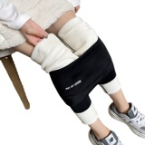 鲨鱼裤女收腹提臀加厚加绒外穿2024裤九分字母高腰瑜伽打底裤，女装打底裤，搜酷衣阁