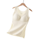 10A抑菌德绒保暖背心女带胸垫一体加绒磨毛打底内衣秋冬内搭显瘦，保暖内衣，搜酷衣阁