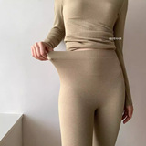 秋冬绵羊毛轻感发热套装提臀收腹无痕亲肤保暖内衣女秋衣秋裤，保暖内衣，搜酷衣阁