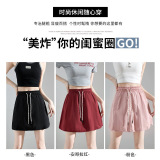 速干工装半身裙女夏季2025新款高腰a字小个子显瘦美式紫色短裙裤，女装打底裤，搜酷衣阁