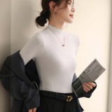 K2219莱赛尔绵羊毛打底衫女半高领秋冬季内搭保暖修身上衣长袖T恤，保暖内衣，搜酷衣阁