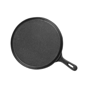 铁仕达 加厚铸铁浅平底锅煎蛋锅牛排煎锅无涂层不粘烙饼锅披萨盘