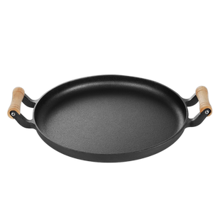 铁仕达 双耳加厚烙饼锅无涂层不粘平底锅生铁鏊子煎饼果子锅饼铛