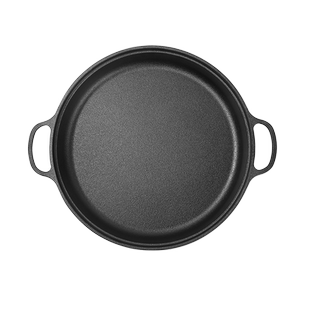 双耳加厚铸铁平底锅生铁烙饼锅不粘无涂层煎锅水煎包锅老式饼铛