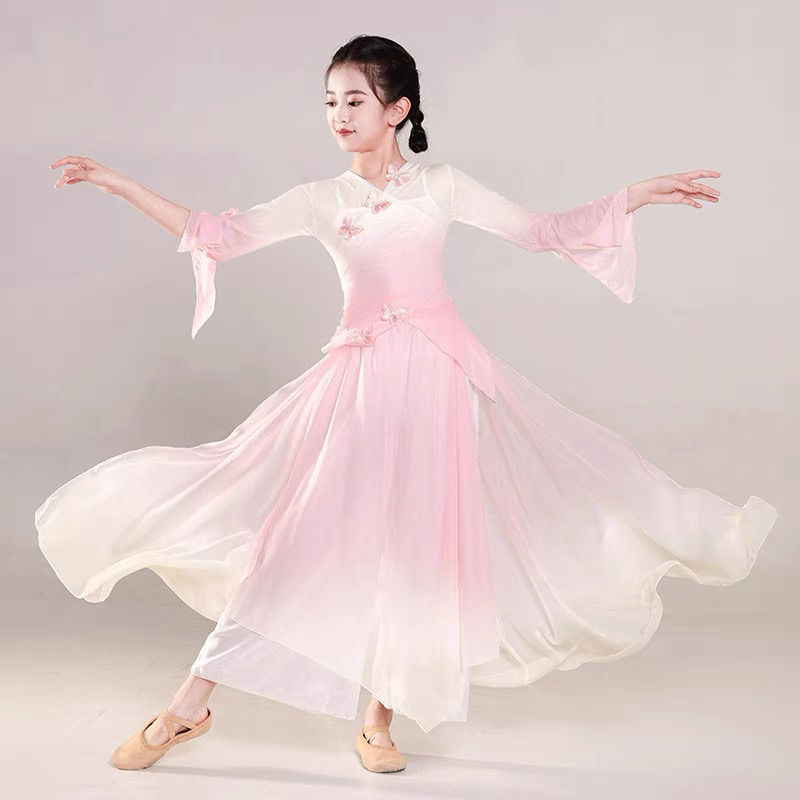 古典舞舞蹈服装演出服儿童女童2025新款中国舞练功服纱衣独舞少儿