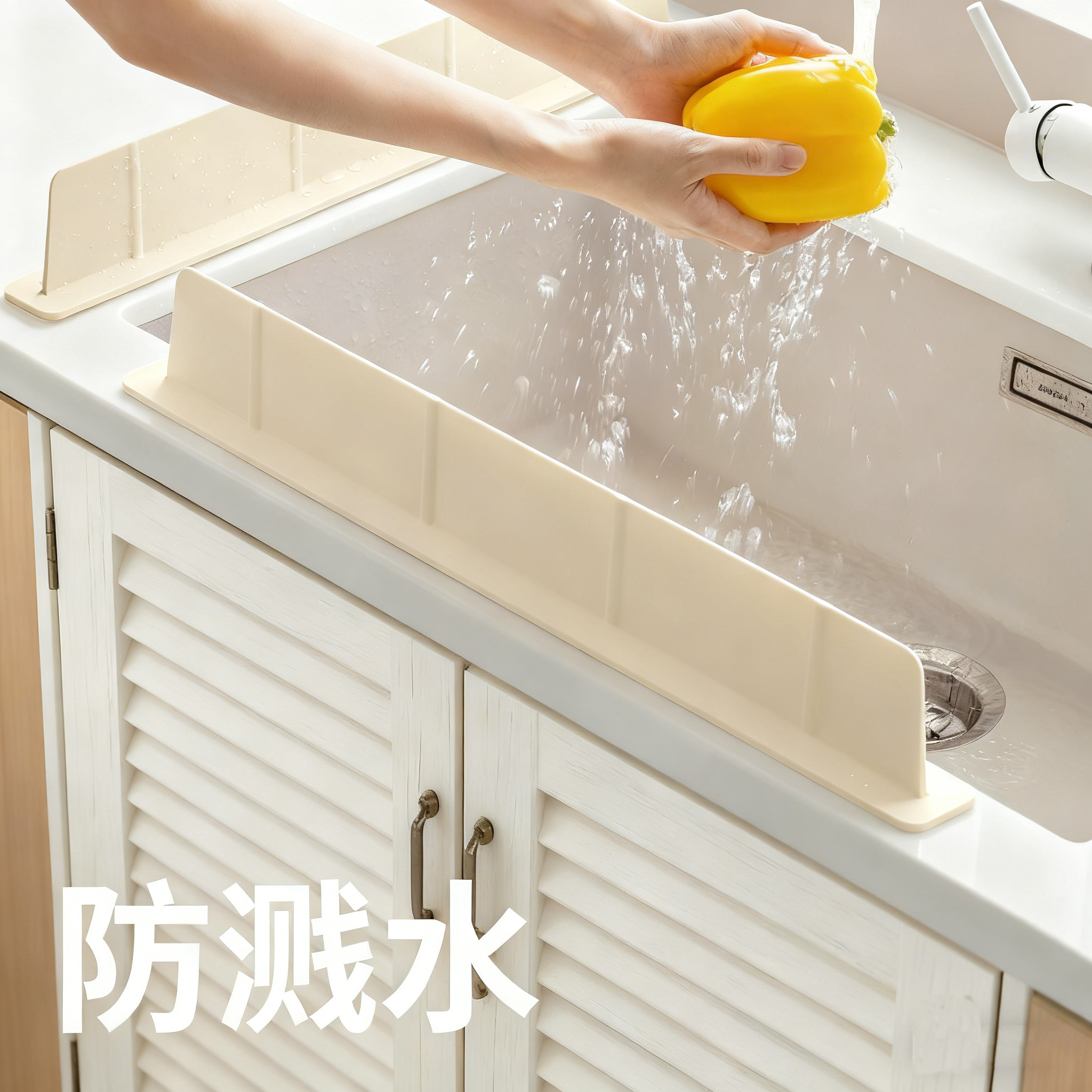 厨房水槽硅胶挡水板防溅水