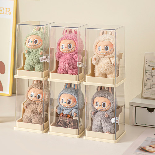 labubu展示盒透明盲盒收纳展示架