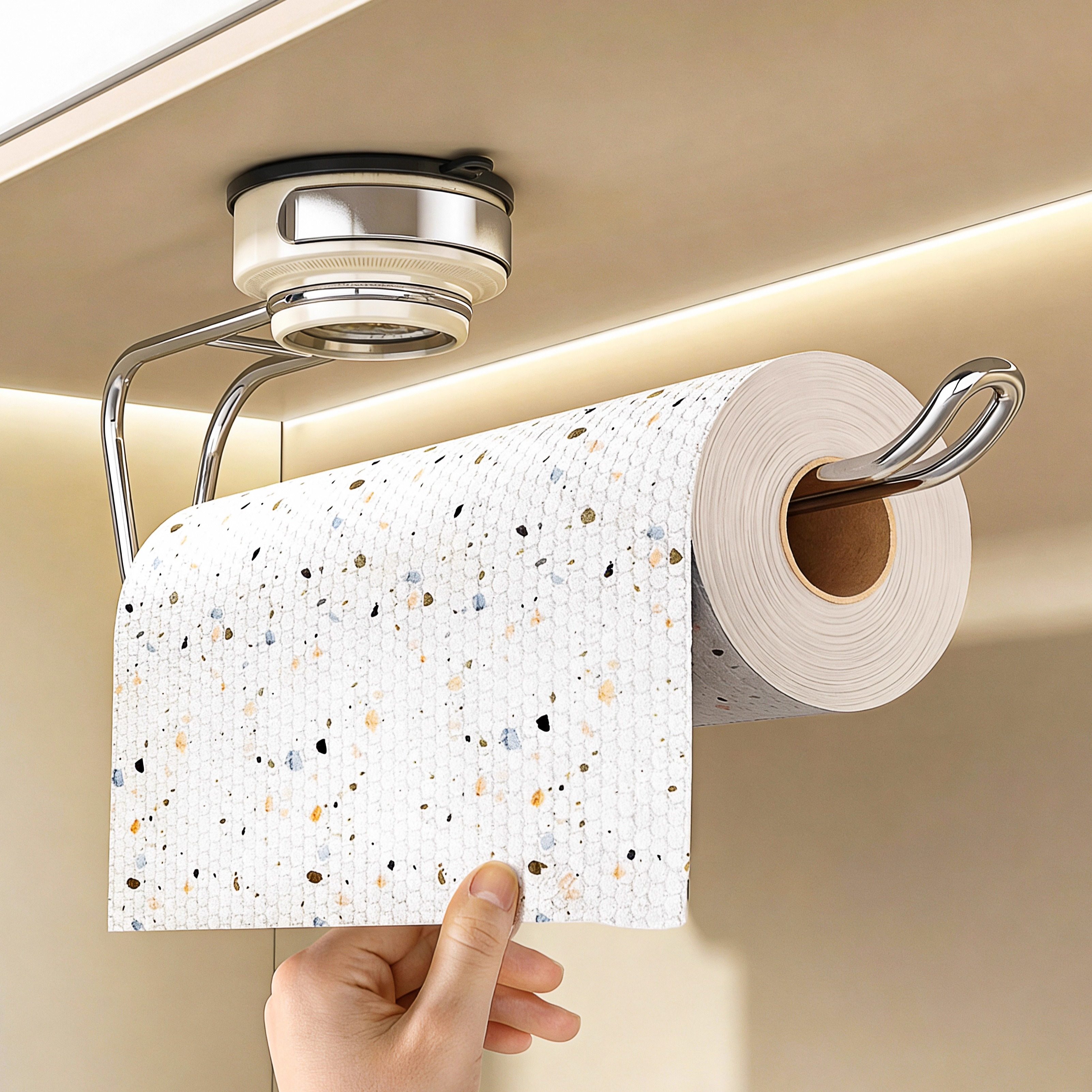 吸盘厨房纸巾架免打孔橱柜用挂架