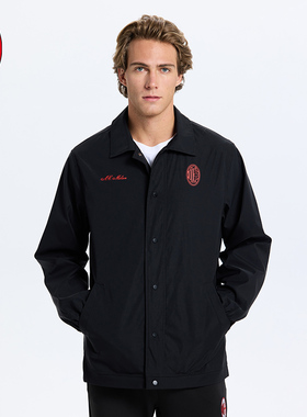 AC米兰商务休闲夹克外套黑色风衣外套米兰球迷周边夹克服饰百搭款