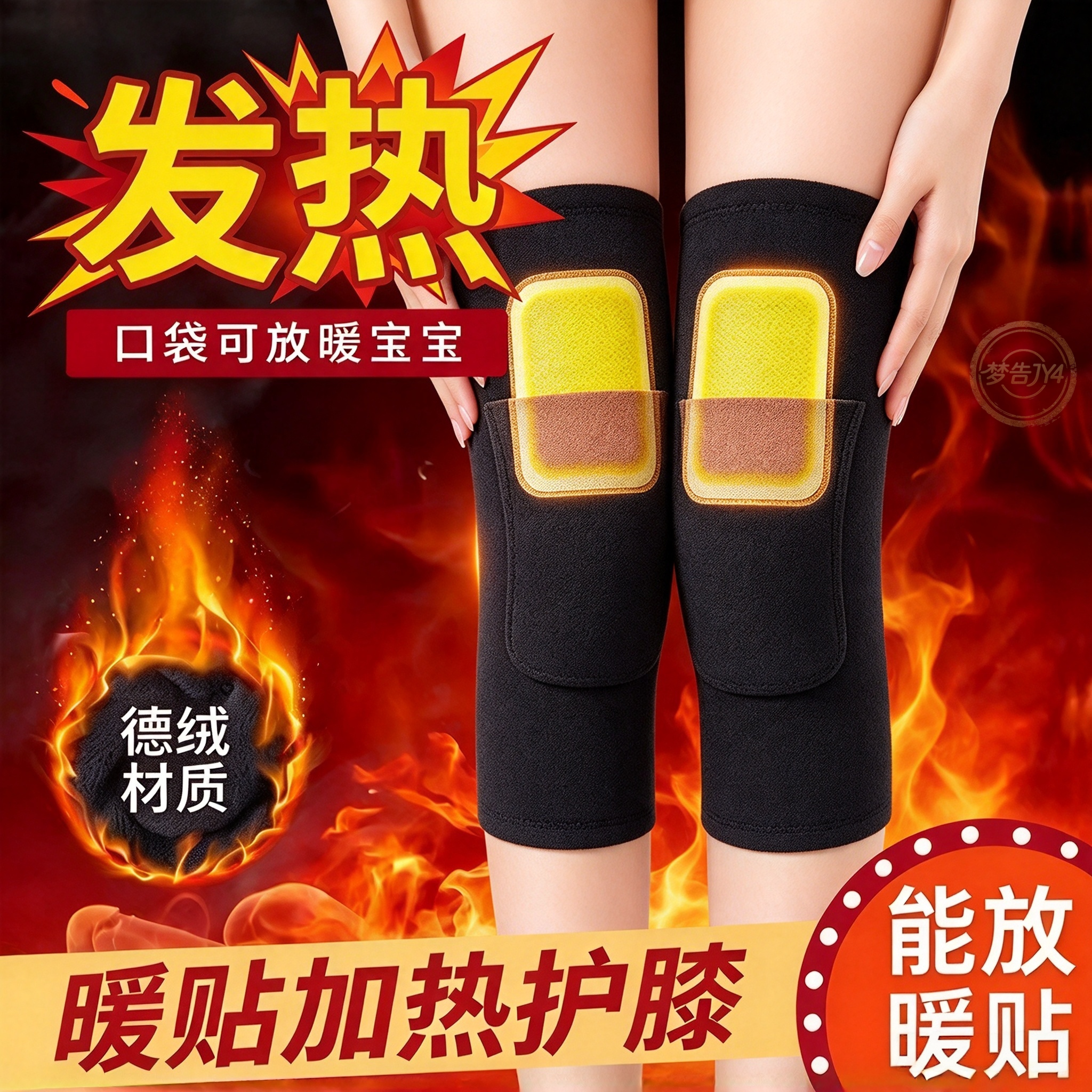 德绒高腰护膝保暖秋裤