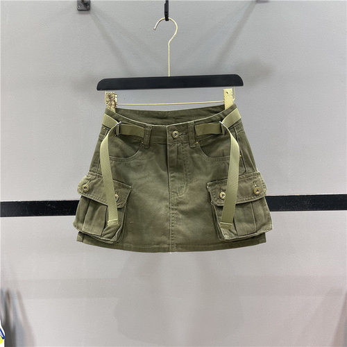 纯色女士工装短裙 Solid color women's workwear short skirt