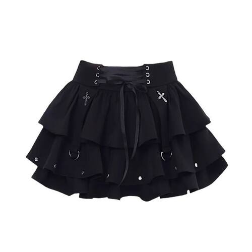 纯色绑带女士短裙   Solid color strap women's short skirt