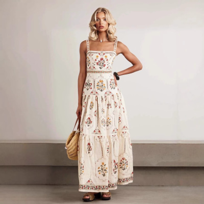 高腰无袖女士连衣裙  High waisted sleeveless women's dress