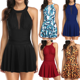 Color Oversized Lace Panel Swimsuit蕾丝网纱泳衣 Mesh Solid