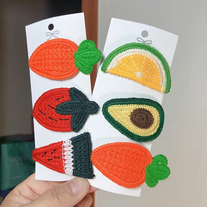 水果毛线发夹日韩bb夹