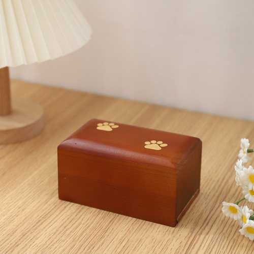 爪印宠物骨灰盒去世纪念安乐窝 松木千年不朽 猫咪狗狗火化骨灰罐