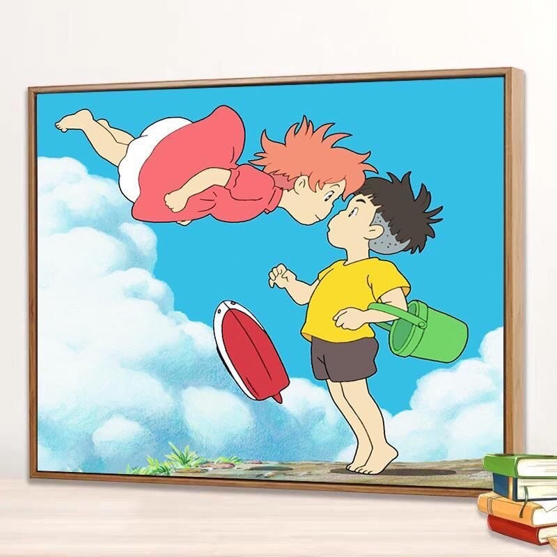 波妞宗介十字绣2023新款线绣客厅小幅卧室卡通儿童房小件新手简单