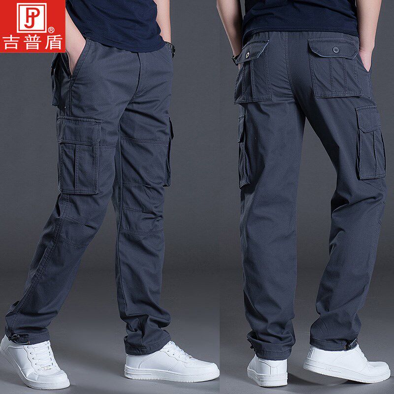工装裤男裤子休闲工作服劳保耐磨直筒宽松春秋薄款多口袋夏季加厚