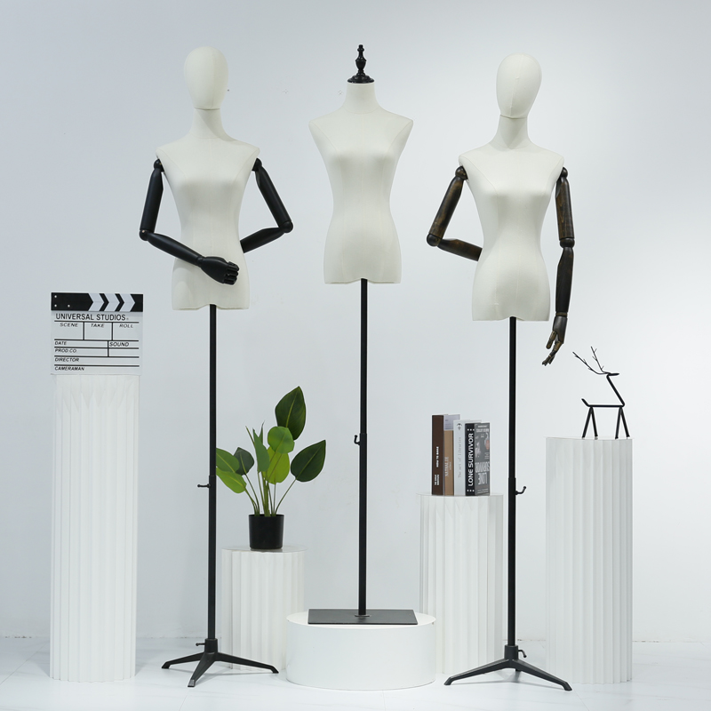 服装店模特道具女半全身女装橱窗人台衣服架子婚纱人偶模特展示架
