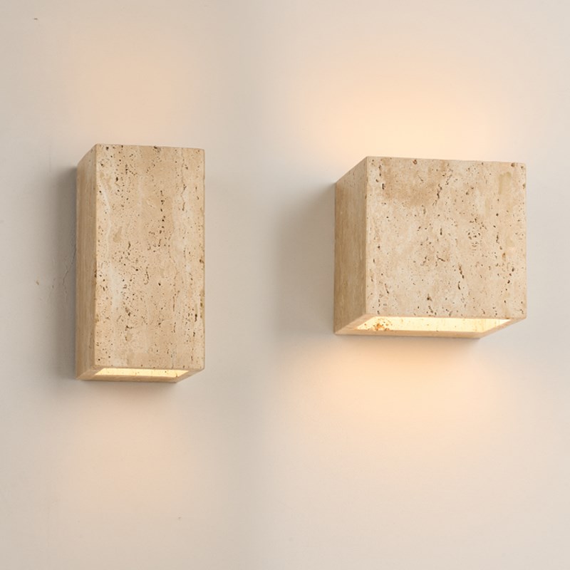 侘寂风民宿庭院别墅户外防水黄洞石壁灯餐厅阳台室外氛围墙壁灯具