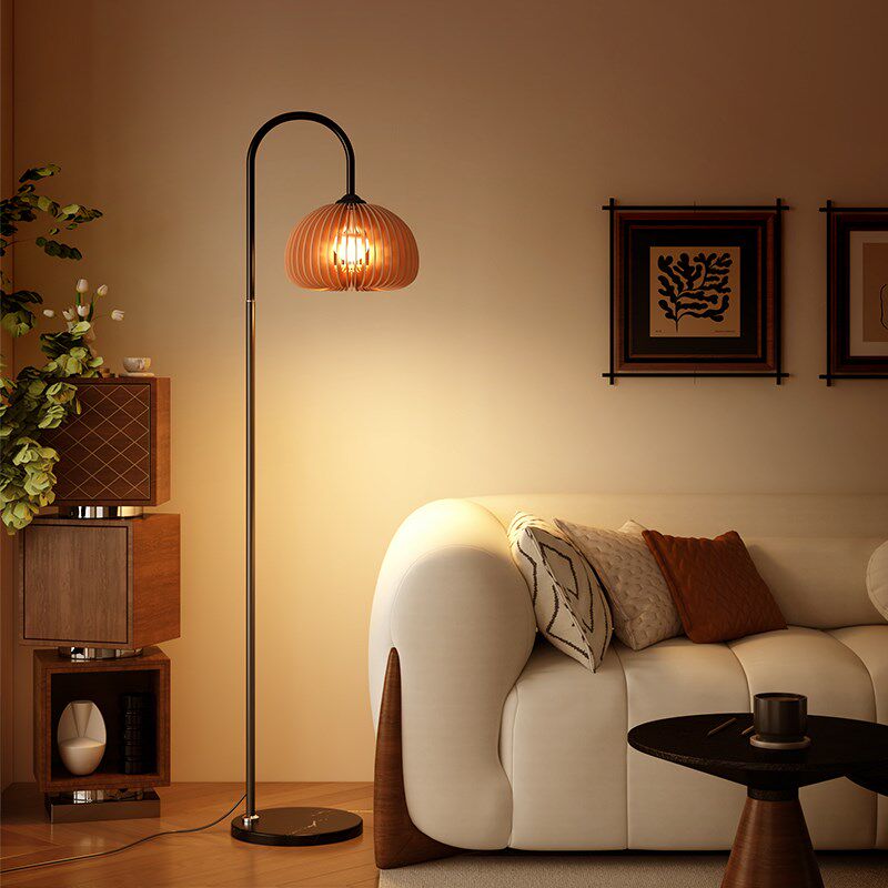 法式中古风南瓜落地灯客厅沙发角卧室极简轻奢高级感复古立式台灯