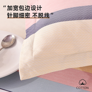 枕头套一对家用双人纯棉枕套48cmx74cm单个大号成人枕芯内胆套子