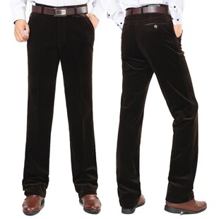 加肥加大中老年灯芯绒裤 中年男式 高腰宽松弹力休闲裤 大码 子 条绒裤