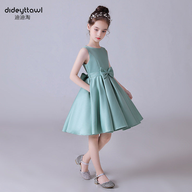 迪迪淘儿童礼服公主裙晚会主持人礼服女童合唱管弦乐团体演出服缎