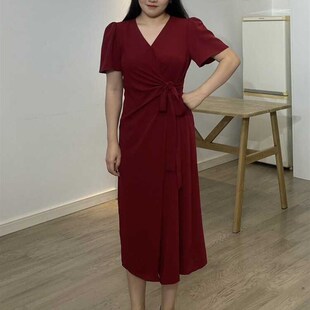 大码女装连衣裙女胖MM夏装孕妇遮肚子巨显瘦妈妈礼服气质红色长裙