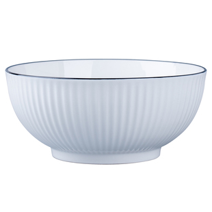 黑线竖纹8英寸家用陶瓷饭碗大号汤碗餐具创意山田碗单个微波炉
