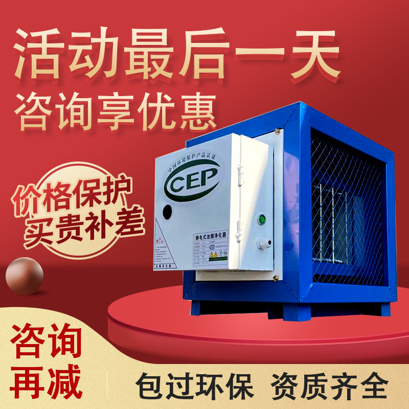 小型高空4000风量静电式油烟净化器饭店厨房餐饮商用油烟分离器包