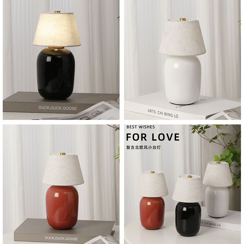 丹麦复古台灯主卧室床头柜灯2025轻奢高级感浪漫高级感氛围小夜灯