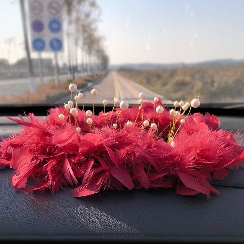 双层款梦幻泡泡汽车车载红色羽毛防滑垫仪表台摆件垫子用品装饰女,汽车用品/电子/清洗/改装,摆件,淘宝优惠券,粉丝福利购,淘宝优惠卷