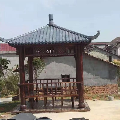 加厚四角六角古建凉亭户外防腐木屋实木亭子仿古别墅庭院木质凉亭