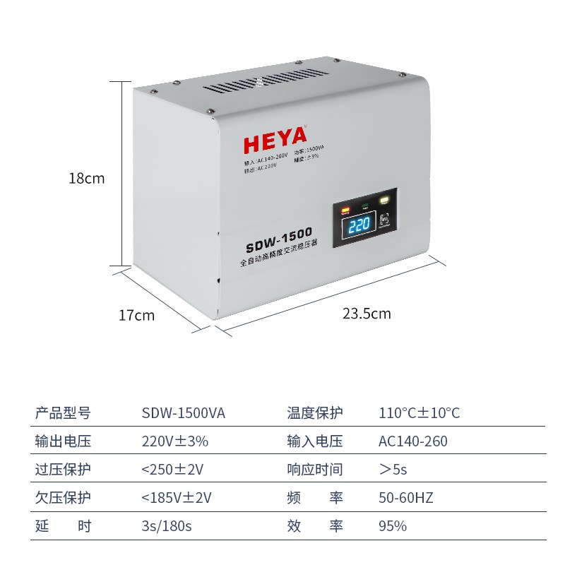1500W交流高精度稳压器家用纯铜220V全自动单相电源电脑电视小型