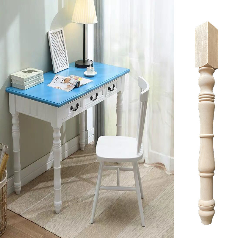 实木桌腿美式餐桌脚简约茶几腿书桌腿凳子腿沙发腿实木罗马柱车木