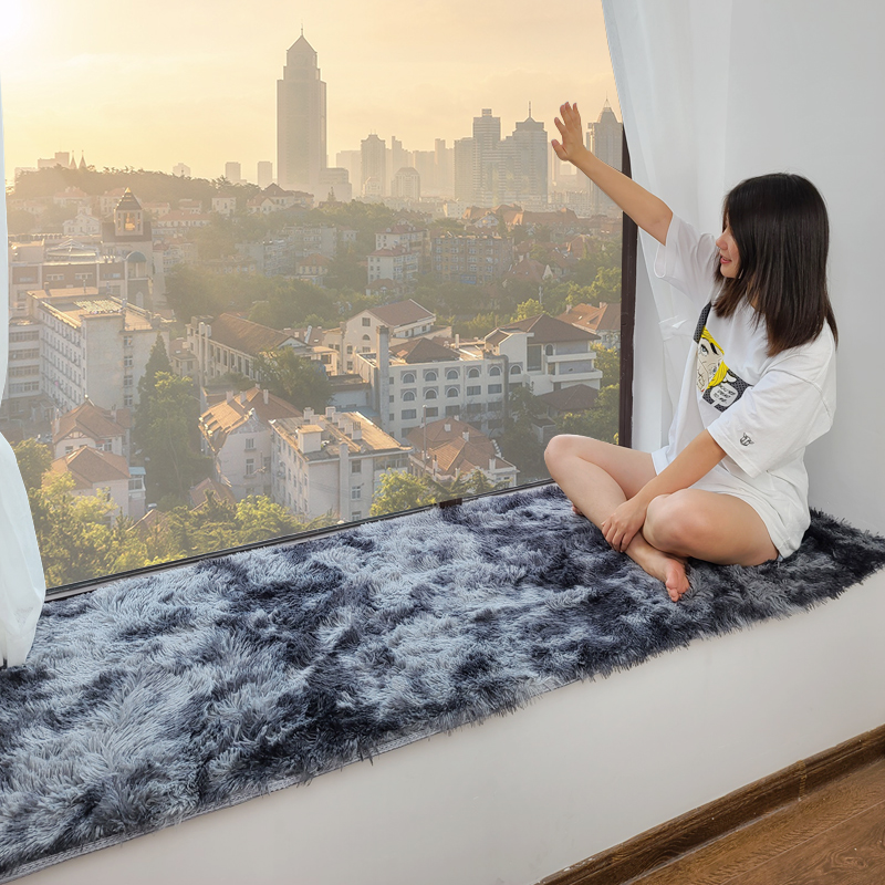 定制卧室小阳台飘窗垫窗台垫毛绒榻榻米垫子坐垫美式主卧飘窗毯子
