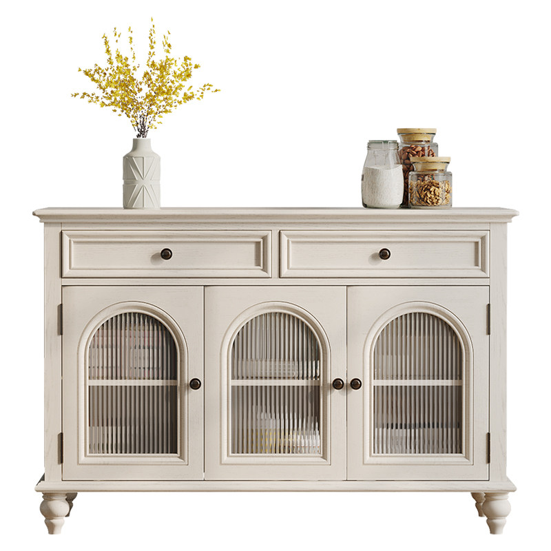 森趣美式白色实木餐边柜法式小户型厨房储物柜一体靠墙酒柜玄关柜,住宅家具,餐边柜,淘宝优惠券,粉丝福利购,淘宝优惠卷