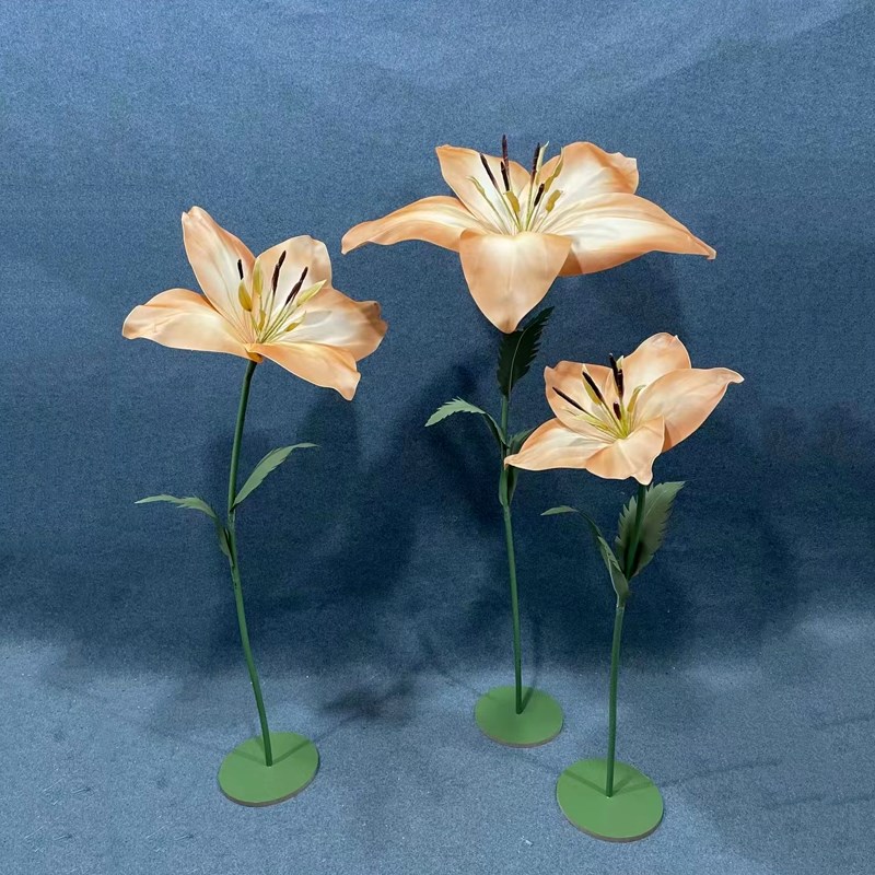婚庆路引花成品EVA泡沫花婚礼t台场景布置百合花橱窗装饰道具