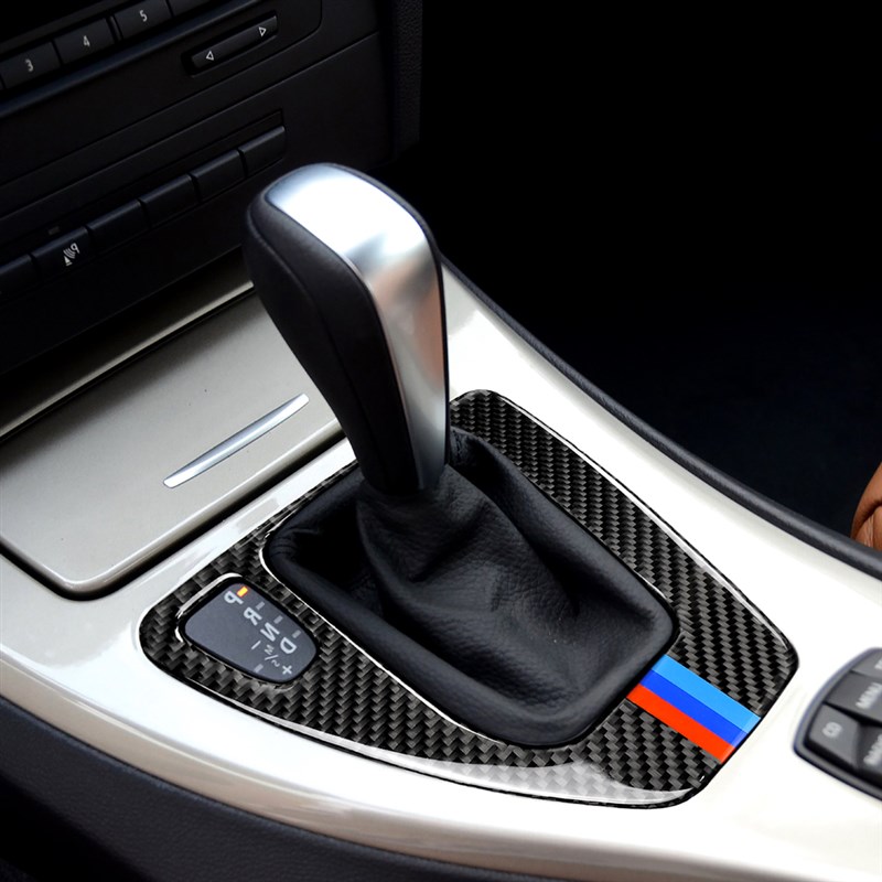 适用于宝马老3系320i/318i e90 e92内饰改装碳纤维中控档位装饰贴