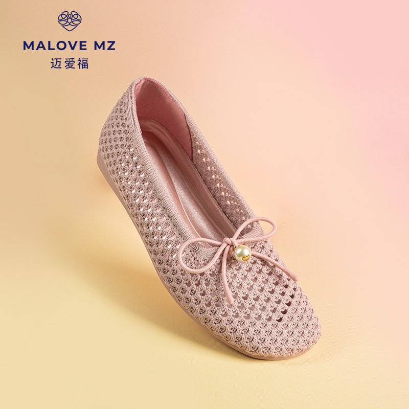 MALOVEMZ王妃鞋迈爱福女鞋浅口单鞋2025新款蝴蝶结芭蕾舞鞋平底鞋