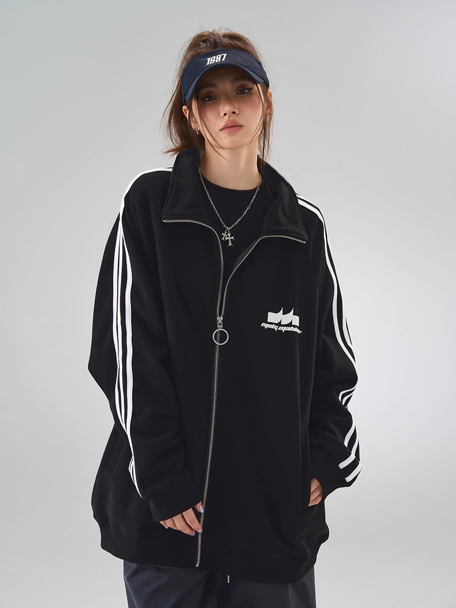 立领杠条MOFG美式立领夹克情侣