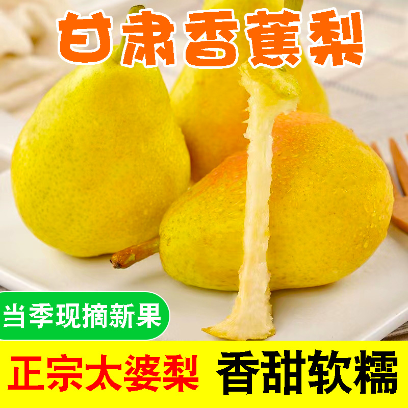 甘肃香蕉梨太婆梨当季香甜软糯
