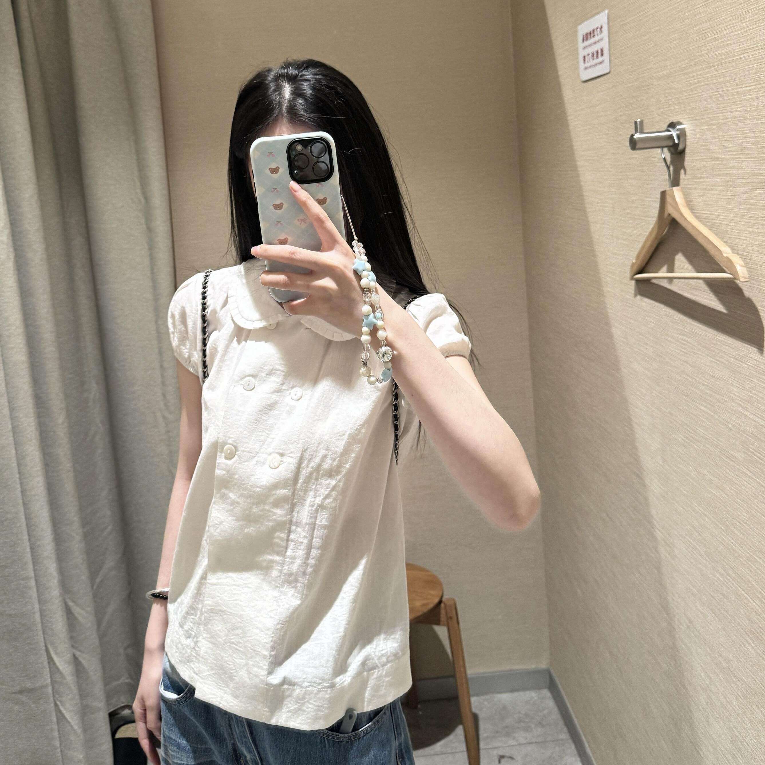 娃娃领短袖衬衫女夏季202
