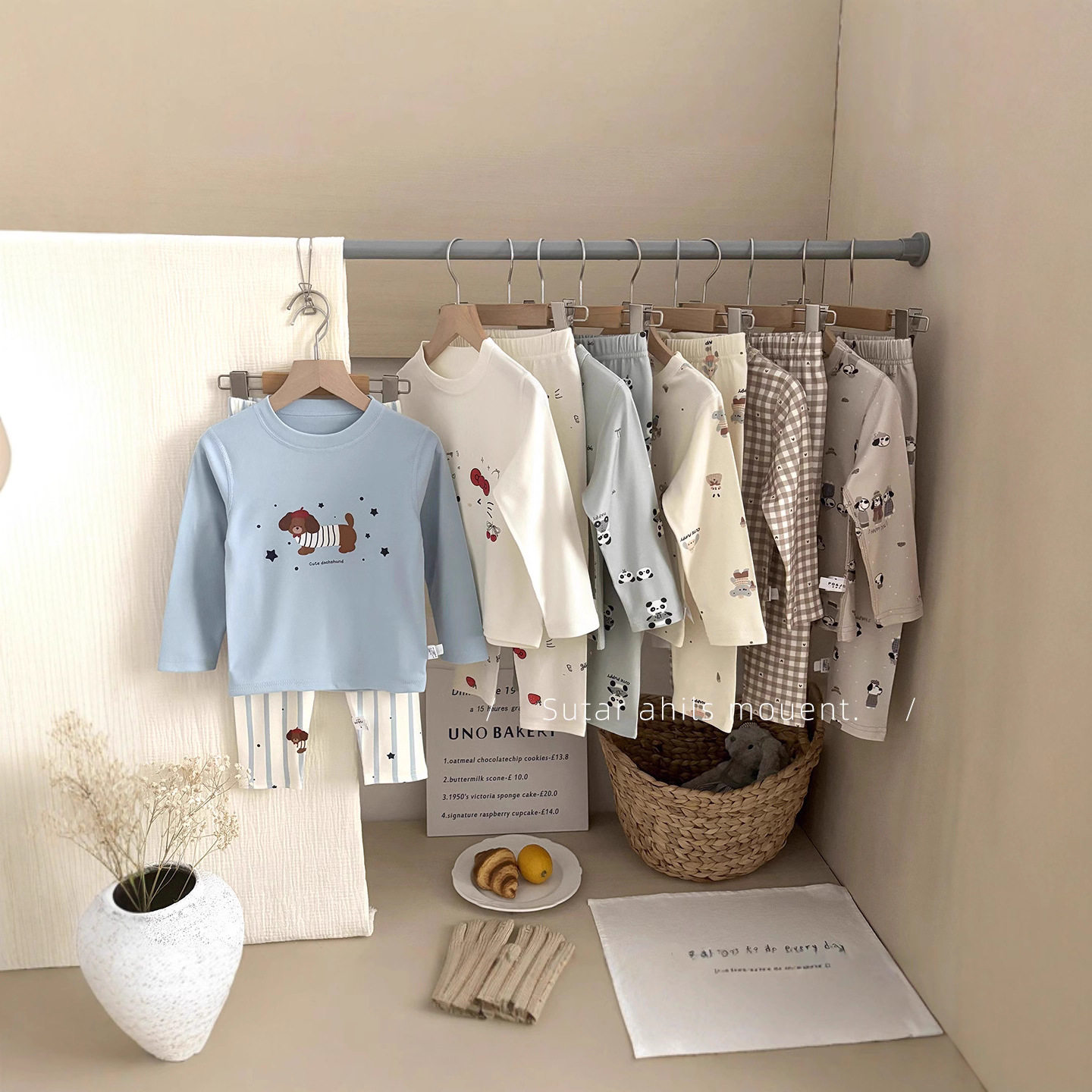 儿童秋冬季无骨家居服套装【7A抗菌】男女童秋衣秋裤两件套