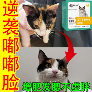 猫咪增肥发腮不掉毛亮毛爆腮神器搭配猫粮快速长肉增胖猫零食粉