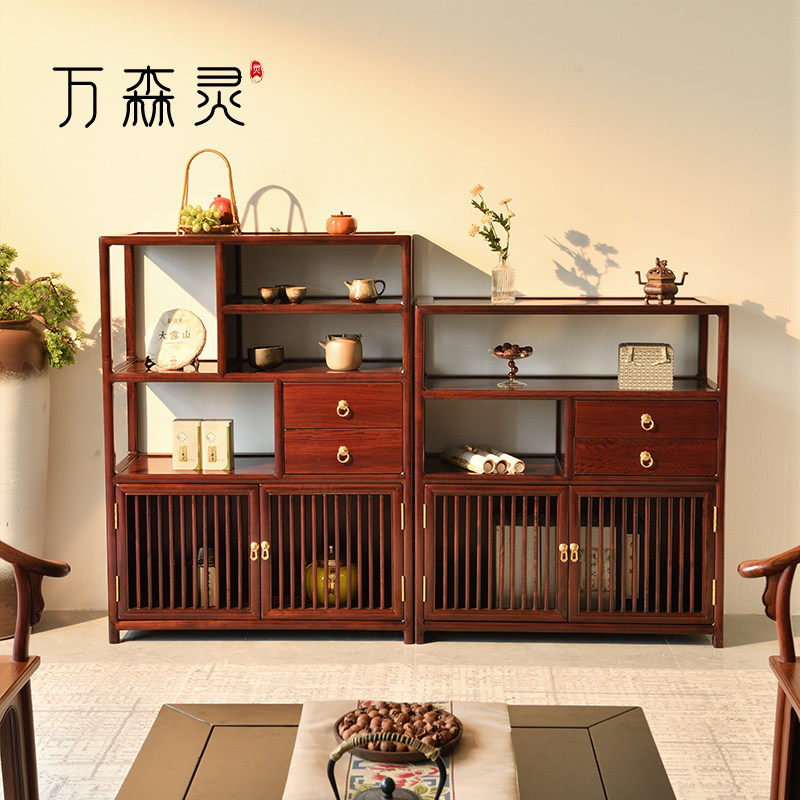 万森灵【新中式茶水柜】非洲酸枝中式红木家具餐边柜禅意简约家用