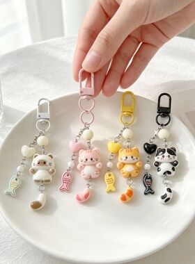 韩系ins风猫咪小鱼手机挂件挂饰