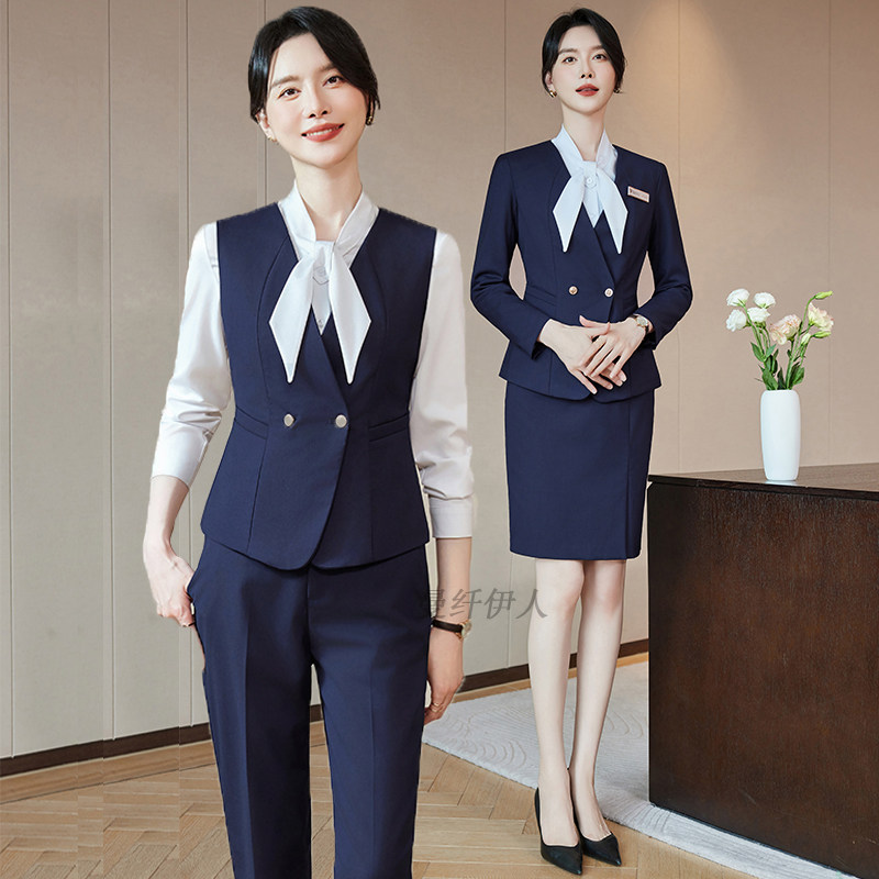酒店珠宝店物业管理工作服女前台接待4S店地产销售大堂职业套装