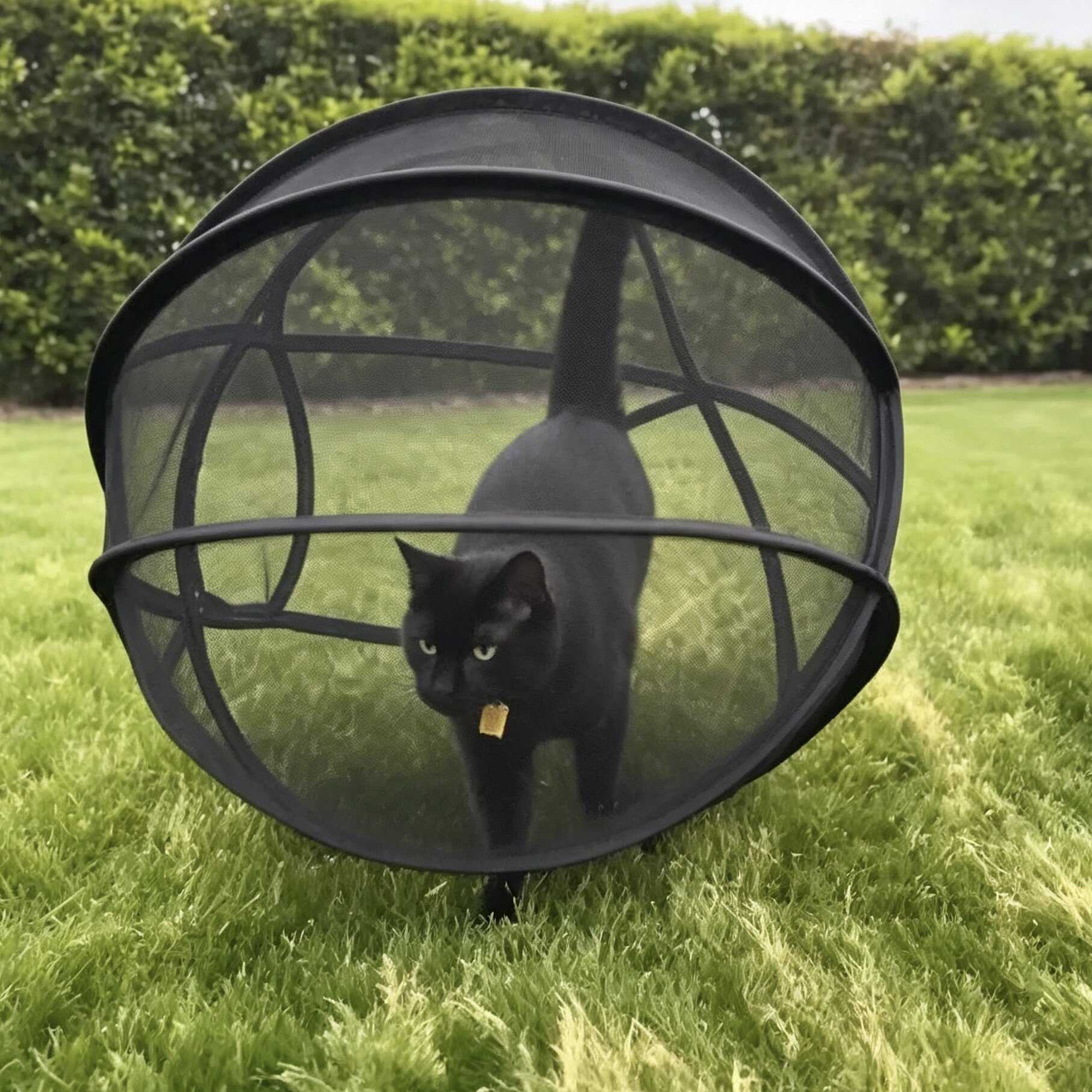 溜猫神器！网纱球圆形帐篷透气可